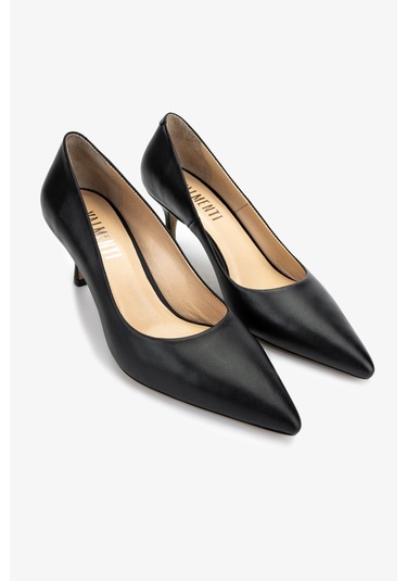 Valmenti Kadın Siyah Deri Topuklu Ayakkabı 1074 2088 Bn Ayk Y25 Sıyah Dr Siyah