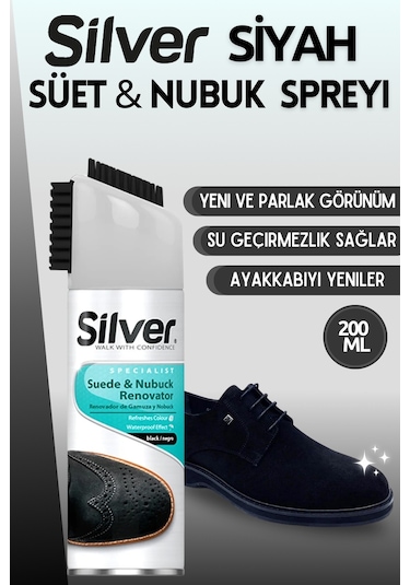 Süet ve Nubuk Yenileyici Sprey Boya Su İtici Etkili Siyah 200ML Beyaz