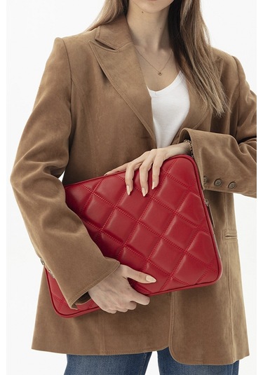 Kırmızı Laptop Kılıfı Evrak Çantası 15.6 & 16 İnç