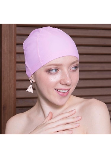 Yetişkin Su Geçirmez Pu Kaplama Esnek Yüzme Kap Uzun Saçları Kuru Tutmak Kulak Koruyucu Yüzmek Kap Siyah