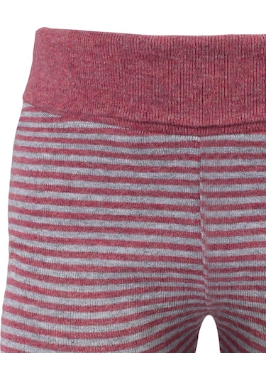 Organicera Organik Tayt, Çizgili , Bordo-grey