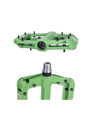 Pazly Geniş Kaymaz Naylon Pedallı Dağ Bisikleti Ayaklığı - Yeşil, Sızdırmaz Rulmanlı, Hafif Ve Dayanıklı, 9/16 İşmili