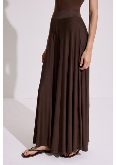 Dökümlü Rahat Pantolon Kahverengi Kahverengi