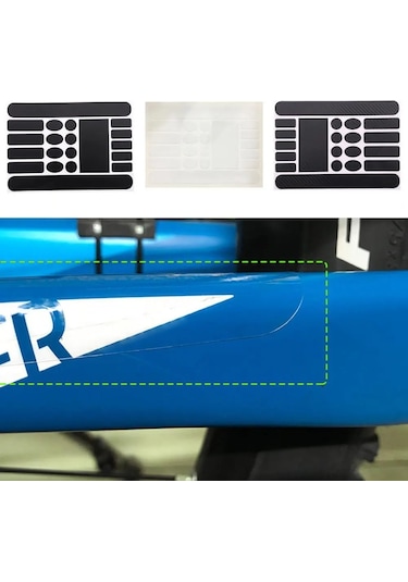 Karbon Fiber Doku-açık Sürme Anti-sürtünme Anti-scratch Zincir Çerçeve Etiket Çıkartması Dağ Yol Bisikleti İçin Наклейки Наклейки На Велосипед Siyah