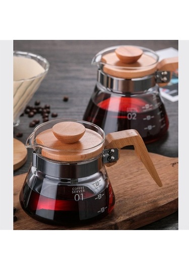 Dancemonkey Elegant Ahşap Kahve Sürahisi - 400ml, Pratik Ve Şık Diğer