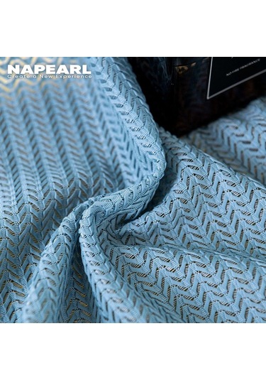 1 Adet Napearl İçi Boş Kılçık Desen Yatak Odası Pencere Sırf Perde W100cm X L130cm Kahverengi