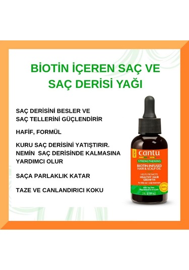 Cantu Saç Ve Saç Derisi Yağı Biotin Destekli Saç Uzamasında Etkili 59 Ml