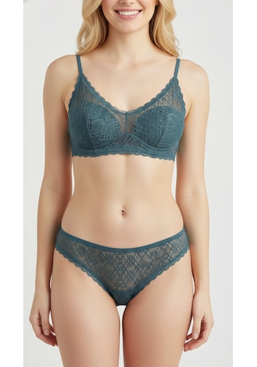 Bonbon Kadın Dantelli String Bb2093 Petrol