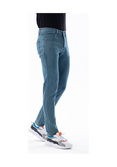 Digital Jeans Erkek Slim Fit Dar Kesim Dar Paça Kot Pant Açık Yeşil Açık Gri