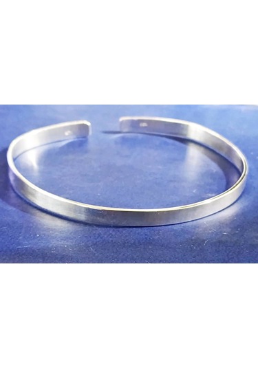 Gümüş Unisex Ayarlanabilir Düz Bilezik Gümüş