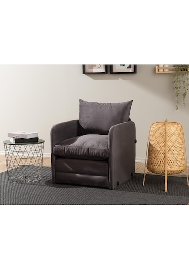 Pafu Saga Tekli Katlanır Yataklı Koltuk Soho Gri