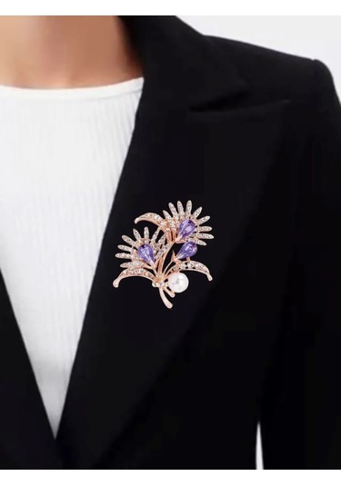 Fashion Jewelry İnci İle Dal Broş 226533247 Altın Rengi