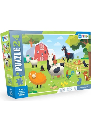 Blue Focus Farm Animals Çiftlik Hayvanları 24 Parça Puzzle Bf307