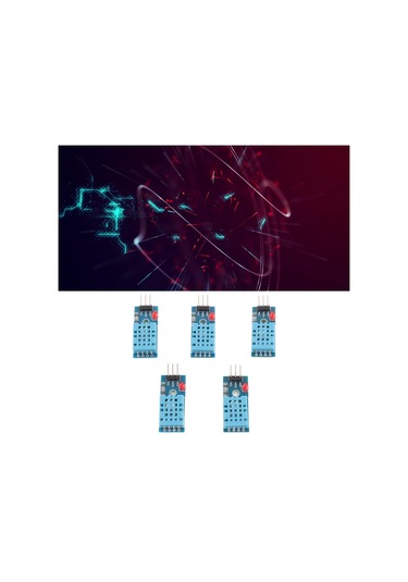 Dianziye 5 Adet Dht11 Sıcaklık Nem Sensörü Modülü - Dijital Çıkış, Kalibrasyonlu, Hızlı Tepki, Basit Kablolama, Pcb-abs Malzeme