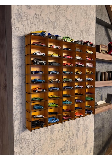 Oyuncak Araba Rafı Mobilya Turuncu