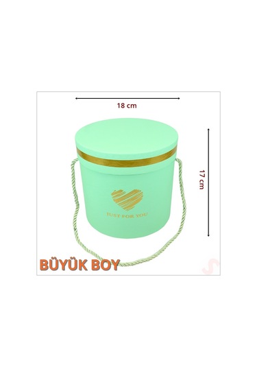 Silindir Kutu Büyük Boy, 18 Cm X 17 Cm - Aqua Marin