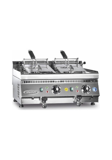 Pimak Elektrikli Musluklu 600 Snack Seri Set Üstü Model Fritöz 10+10 Lt 70 X 60 X 30 Cm