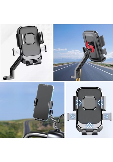 Motosiklet,bisiklet ,scooter Uyumlu Ayna Bağlantılı Telefon Tutucu