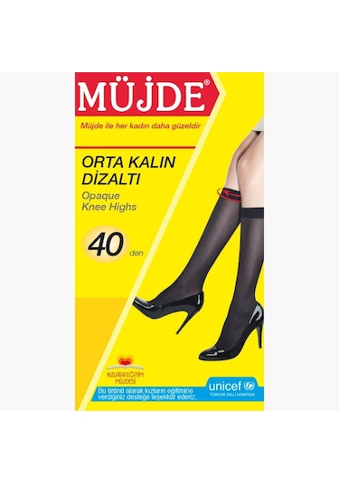 Müjde Orta Kalın Dizaltı Çorap 40 Denye 24' Lü