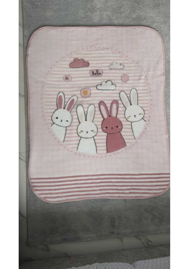 Özdilek Hello Rabbıt Bebek Battaniyesi 100x120 Pembe