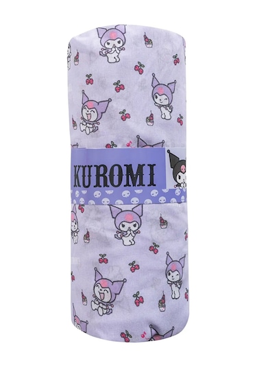 Mor Kuromi Baskılı Tek Kişilik Lastikli Çarşaf
