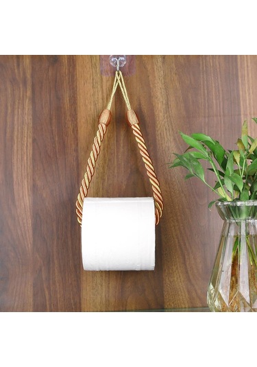 Altın & Sarı 1 Adet Kağıt Havlu Tutucular Havlu Askısı Banyo Havlu Kancası Rulo Kağıt Havlu Tutucu Havlu Askısı Tuvalet İpi Vermek Çivisiz Bağlantı
