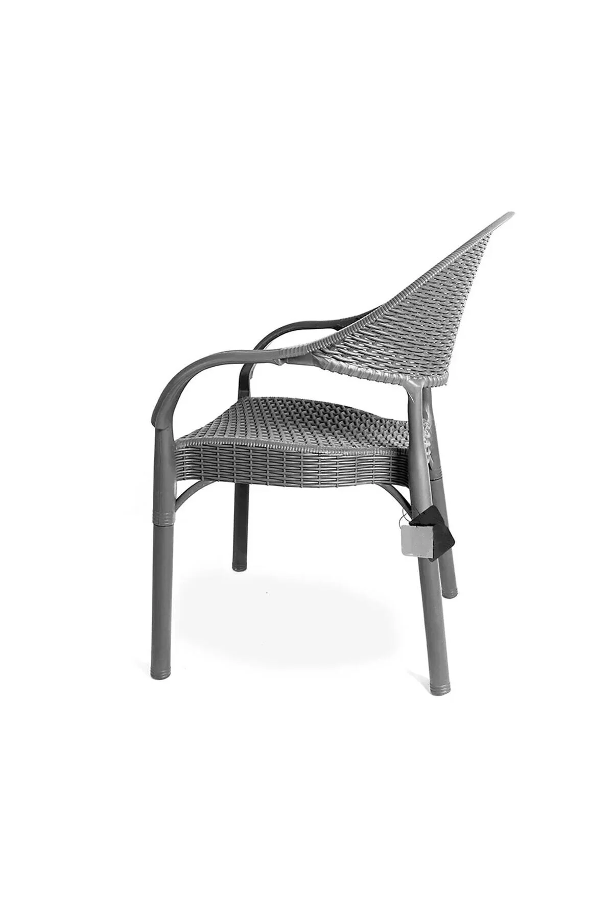 Alezy Bambu Balkon Bahçe Masa Takımı 4 Kişilik 70x70 Masa 4 Adet Bambu Koltuk Gri