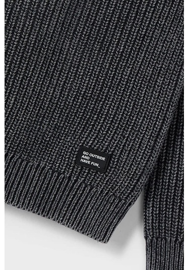 Erkek Çocuk Normal Kalıp Selanik Örgü Pamuklu Triko Kazak - Siyah Siyah