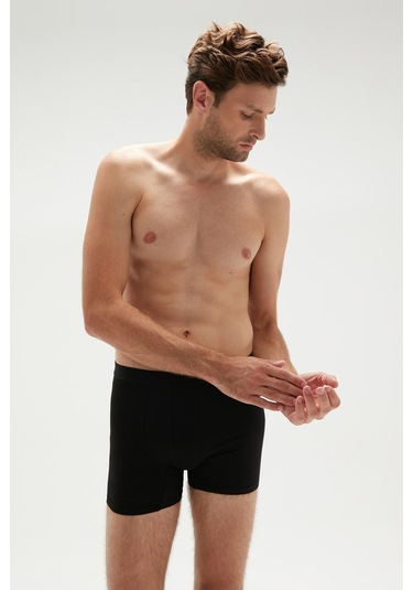 Weweus Siyah Erkek Süper İnce Doğal Bambu Lüks Boxer 1012 Siyah