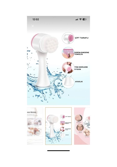 Keops Çift Taraflı Silikon Cilt Temizleme Fırçası Plastik