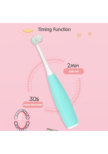 Mufunye "çocuklar İçin Şarj Edilebilir 3 Modlu U Şekilli Diş Fırçası - 2 Dakika Zamanlayıcılı"