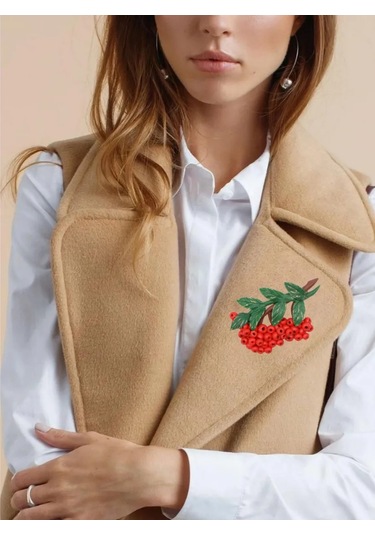 Clayfairy Sonbahar Üvez Salkımı Broşu 259734744 Yeşil