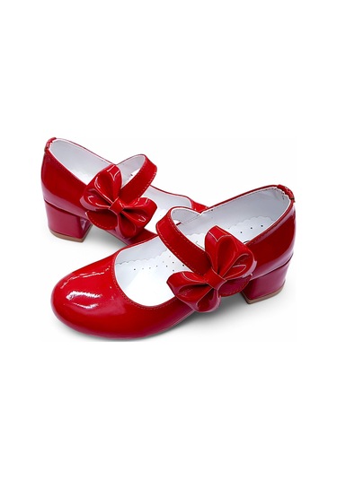 Beebron Ortopedik Topuklu Abiye Kız Çocuk Ayakkabı Glossy Series Abiayk2401 Rugan Kırmızı Rugan Kırmızı