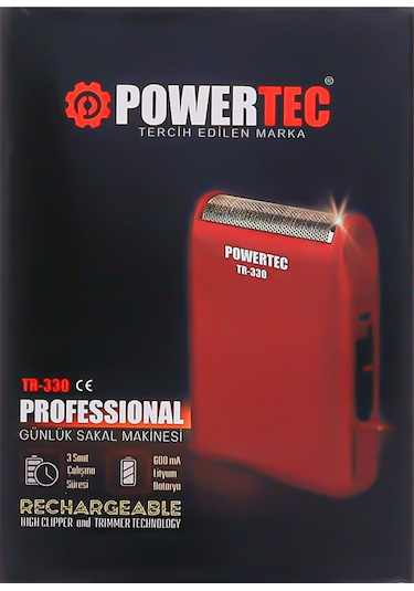 Powertec TR-330 Taşınabilir Sakal Tıraş Makinesi