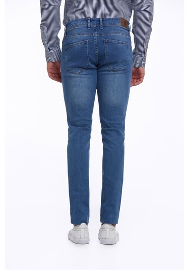 Hatemoğlu Mavi Slim Fit Düşük Bel Düz Paça Basic Kot Pantolon Mavi