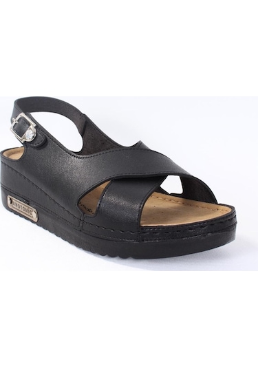 Dagoster Dza37-3031 Siyah Günlük Ortopedik Kadın Sandalet