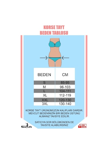 Best Life Korse Kadın Siyah Korse Tayt Siyah