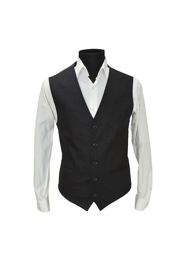 Mentor Regalo Erkek Yelek V Yaka Antrasit Yün 50430