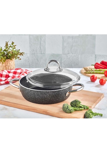 Kahramanlar Granit Kısa Tencere 24 Cm