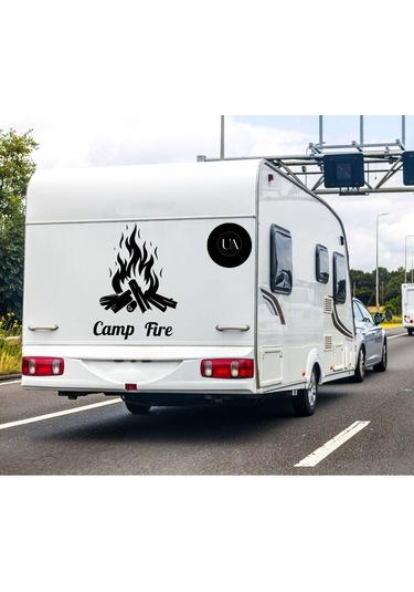 Karavan Sticker Kamp Ateşi Model2 40x40