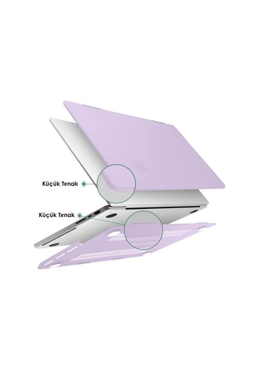Codegen 16" Macbook Uyumlu Pro M1 A2485 Mor Kılıf Koruyucu Kapak