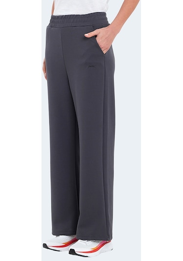 Slazenger VILLE Kadın Cepli Bol Paça Koyu Gri Eşofman Altı