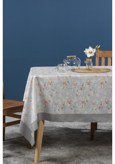 Elart Floret Masa Örtüsü Digital Baskılı 160x220 Cm Ekru Ekru