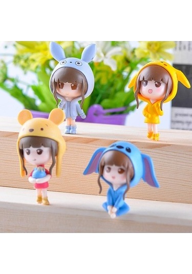 Lijinxu 4 Adet Bahçe Minyatür Heykelcik El Sanatları Mikro