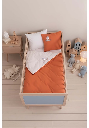 Cuddly Nakışlı %100 Pamuklu Bebek Nevresim Takımı Çok Renkli