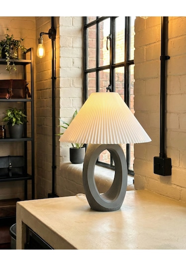 Elana Design Balance Abajur - Bohem Tarzı Abajur Ve Gece Lambası Gri