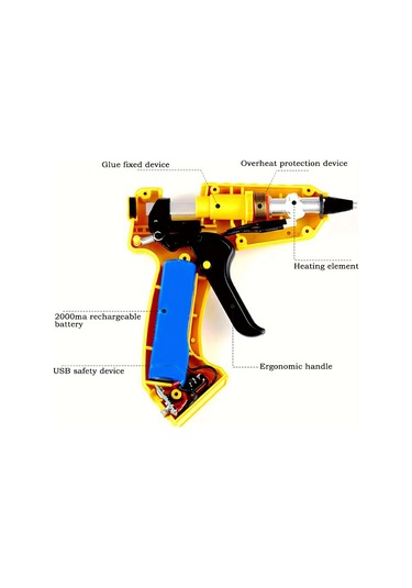 Damlama Önleyici Özellikli Şarj Edilebilir Kablosuz Mini Tutkal Tabancası