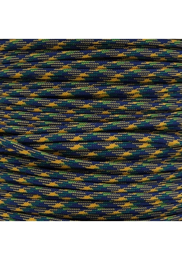 Mg Ropes Paracord İp 4 Mm Mavi Yeşil Hardal Desen No:43 10 Metre Çok Renkli