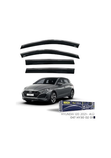 Hyundai İ20 2021-sonrası Kromlu Cam Rüzgarlığı Niken 4'lü Set