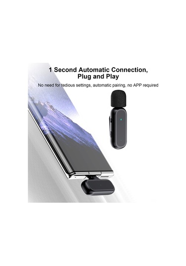 Wezone K60 Kablosuz Kragı Mikrofonu, Şarj Kutusu İle, Canlı Yayın Ve Telefon Kaydı İçin, Type-c + İos Adaptörü, 1 Alıcı 1 Verici